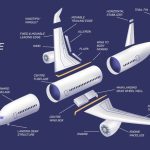 Infographic of parts of an airplane