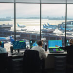 Image of air traffic control in the tower directing air traffic in class B airspace.