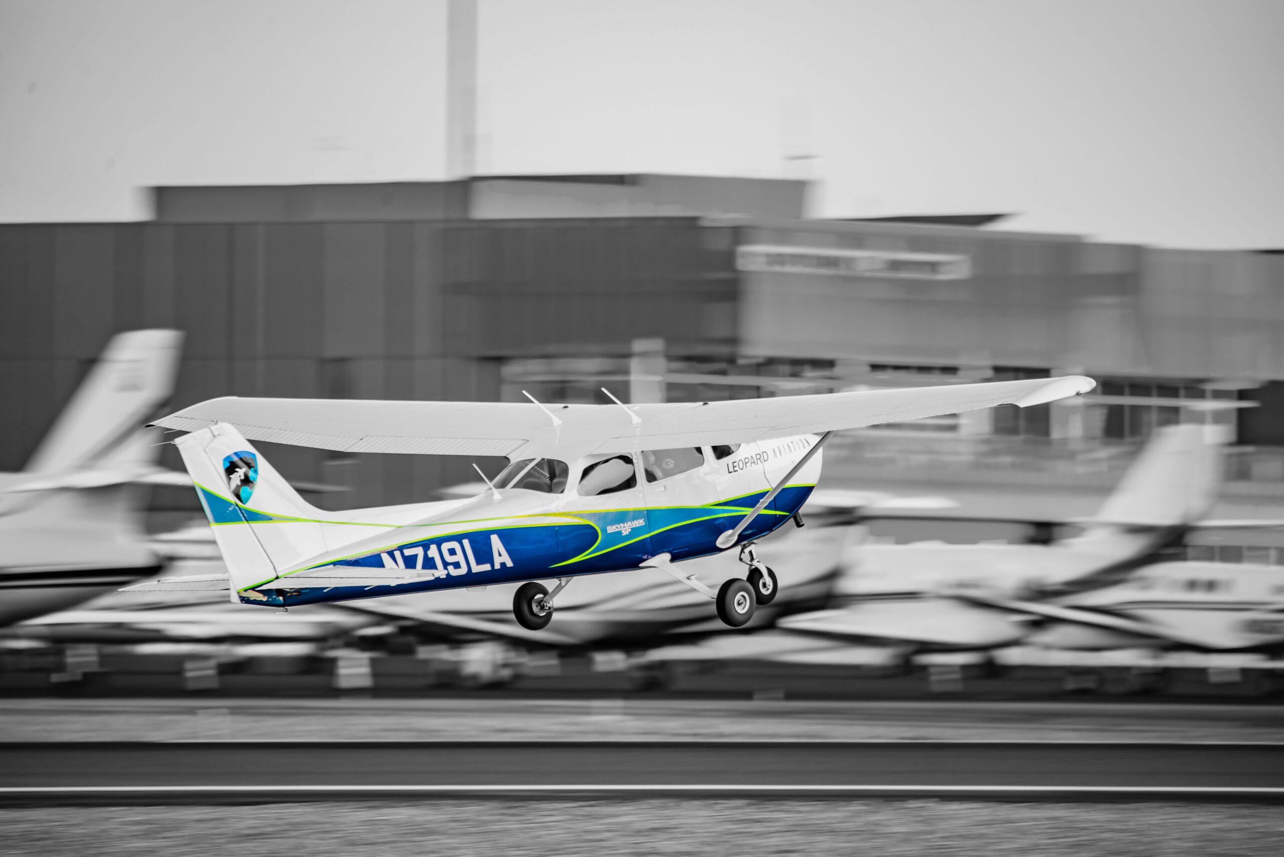 Image of a Cessna landing at Falcon FIeld